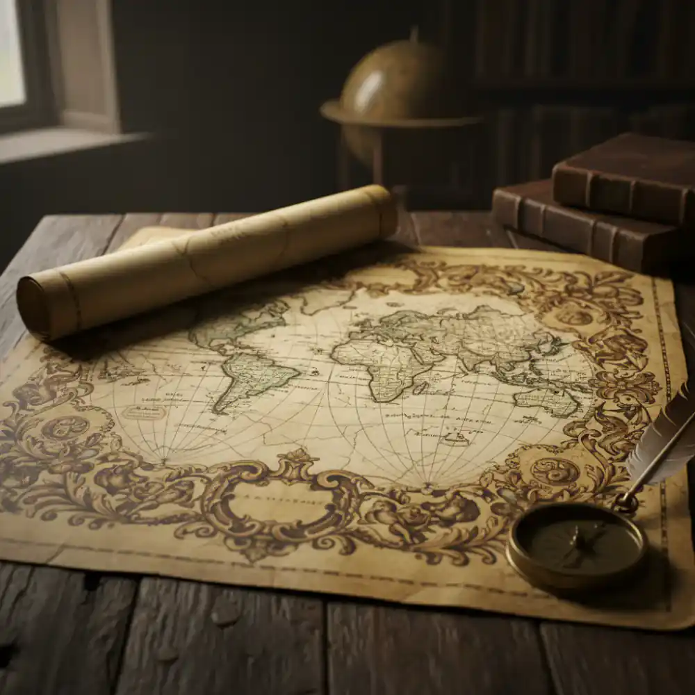 New arrival: 18th century world map with detailed borders