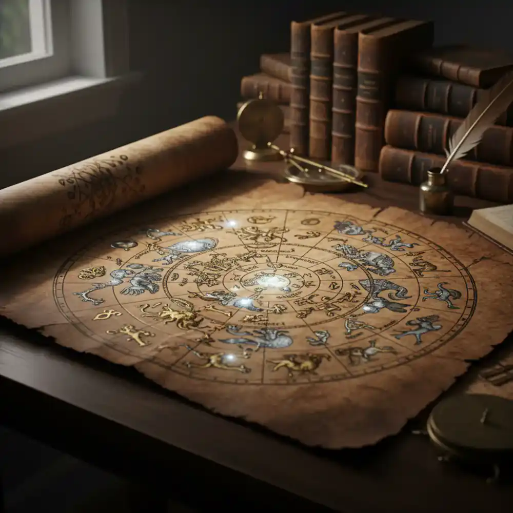 New arrival: Vintage celestial chart showing stars and planets